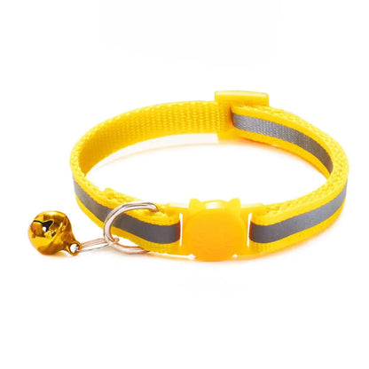 Cute Reflective Cat Collar – Adjustable Bell Collar with Stylish Cat Pattern Design