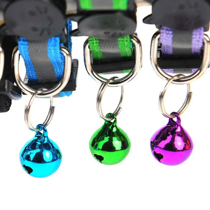 Cute Reflective Cat Collar – Adjustable Bell Collar with Stylish Cat Pattern Design