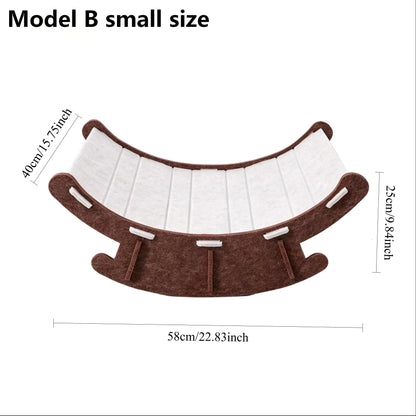 3-in-1 Cat Rocking Bed with Scratch Pad – Cozy Pet Lounge & Scratching Mat for Cats