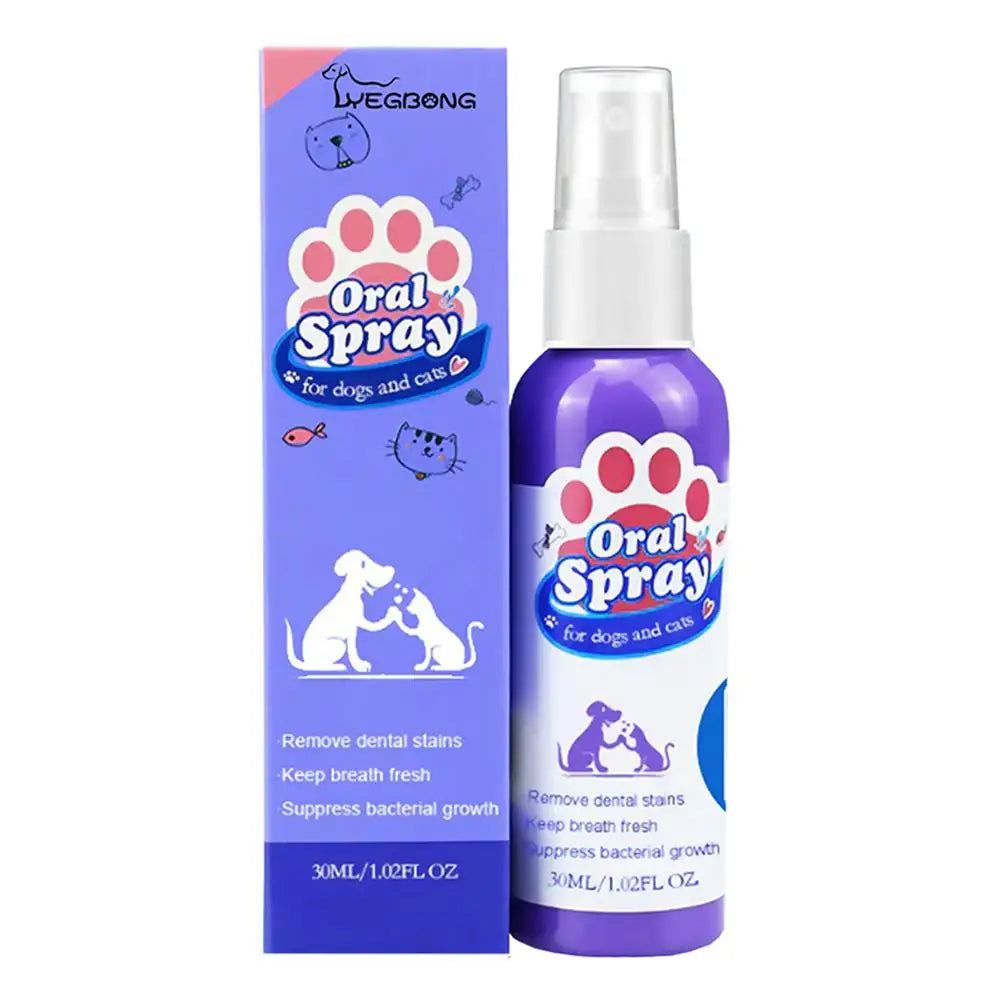 Pet Oral Care Spray – 30ml Dog & Cat Fresh Breath Dental Hygiene Spray