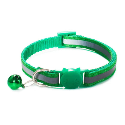 Cute Reflective Cat Collar – Adjustable Bell Collar with Stylish Cat Pattern Design