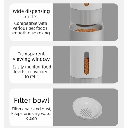 Automatic Pet Feeder & Water Dispenser – Large Capacity Gravity Food Bowl with Spill-Proof Design