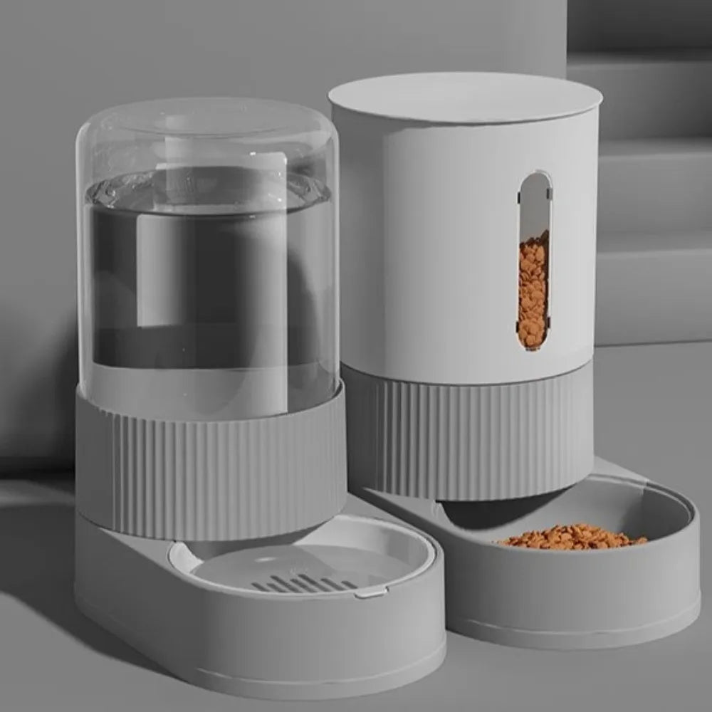 Automatic Pet Feeder & Water Dispenser – Large Capacity Gravity Food Bowl with Spill-Proof Design
