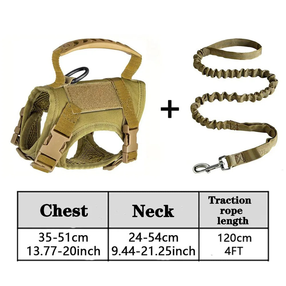 Tactical Pet Harness & Leash Set – Adjustable Soft Mesh Training Vest for Cats and Dogs