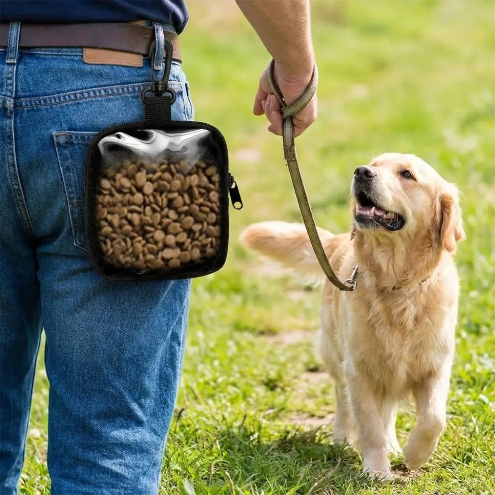 Waterproof Dog Treat Pouch – Leak-Proof Pet Training Snack Bag with Transparent Window Clip