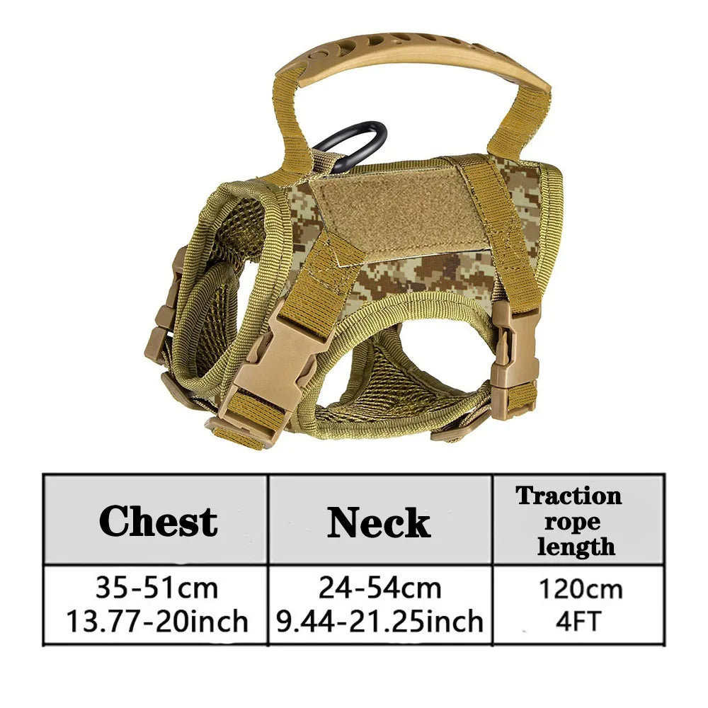 Tactical Pet Harness & Leash Set – Adjustable Soft Mesh Training Vest for Cats and Dogs