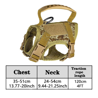 Tactical Pet Harness & Leash Set – Adjustable Soft Mesh Training Vest for Cats and Dogs