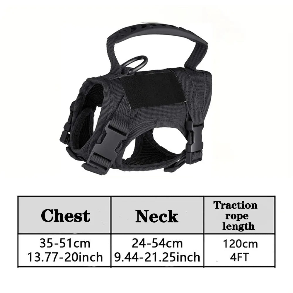 Tactical Pet Harness & Leash Set – Adjustable Soft Mesh Training Vest for Cats and Dogs