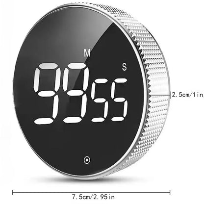 Magnetic Digital Kitchen Timer – Silent Countdown Timer with Constant Light Display for Cooking & Learning