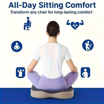 Ergonomic Memory Foam Seat Cushion – Posture Support Pillow for Office Chairs & Car Seats
