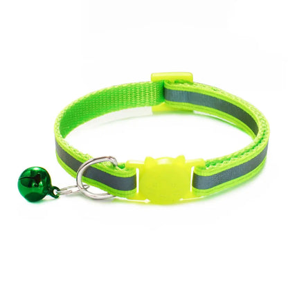 Cute Reflective Cat Collar – Adjustable Bell Collar with Stylish Cat Pattern Design