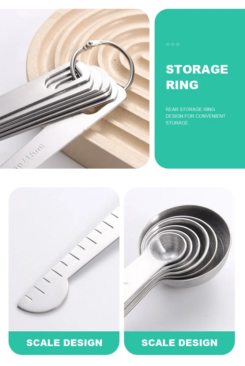 Stainless Steel Measuring Spoon Set – Precision Kitchen Measuring Tools for Coffee, Baking & Cooking