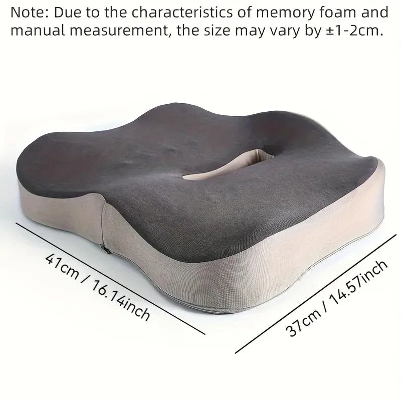 Ergonomic Memory Foam Seat Cushion – Posture Support Pillow for Office Chairs & Car Seats