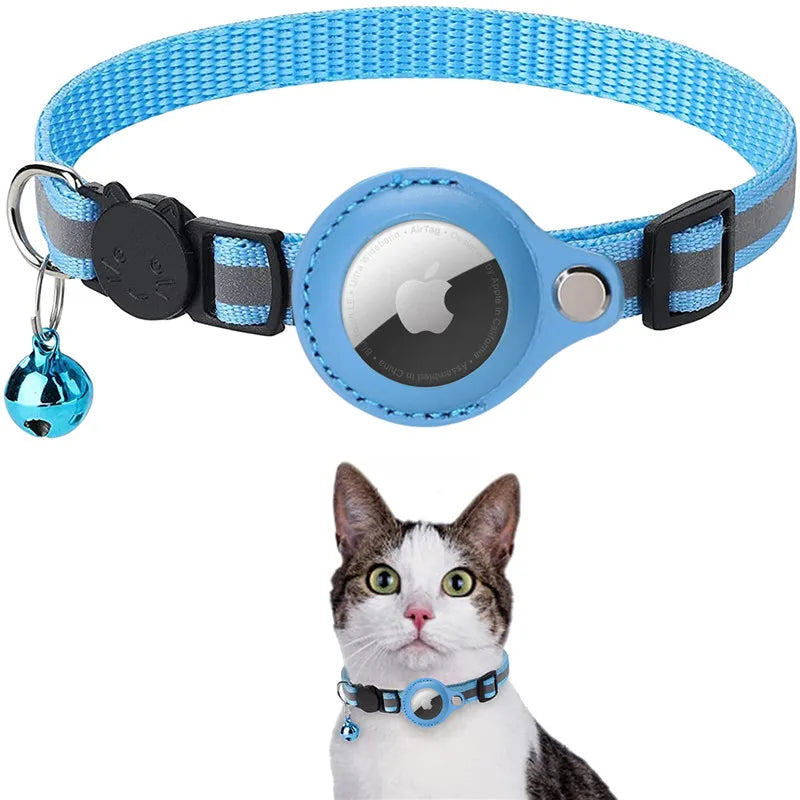 AirTag Cat Collar – Reflective Breakaway Kitten Collar with Waterproof AirTag Holder & Bell