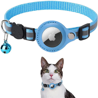 AirTag Cat Collar – Reflective Breakaway Kitten Collar with Waterproof AirTag Holder & Bell