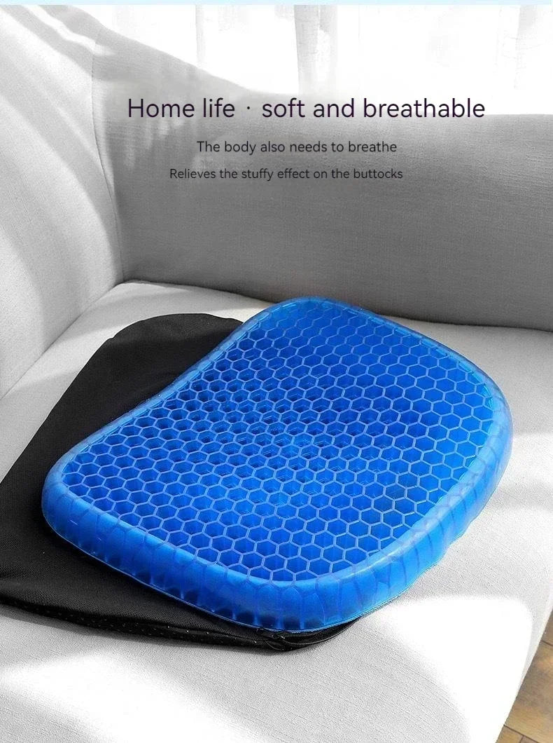 Cooling Gel Seat Cushion – Breathable Honeycomb Support Pad for Car, Office & Home Chairs