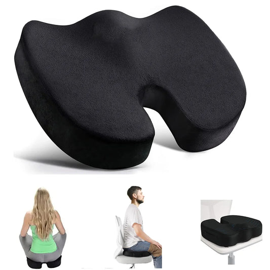 Memory Foam Seat Cushion – U-Shaped Orthopedic Pillow for Car, Office & Travel Comfort