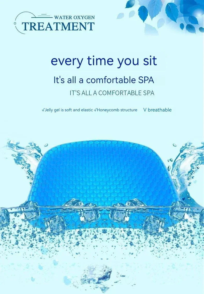 Cooling Gel Seat Cushion – Breathable Honeycomb Support Pad for Car, Office & Home Chairs