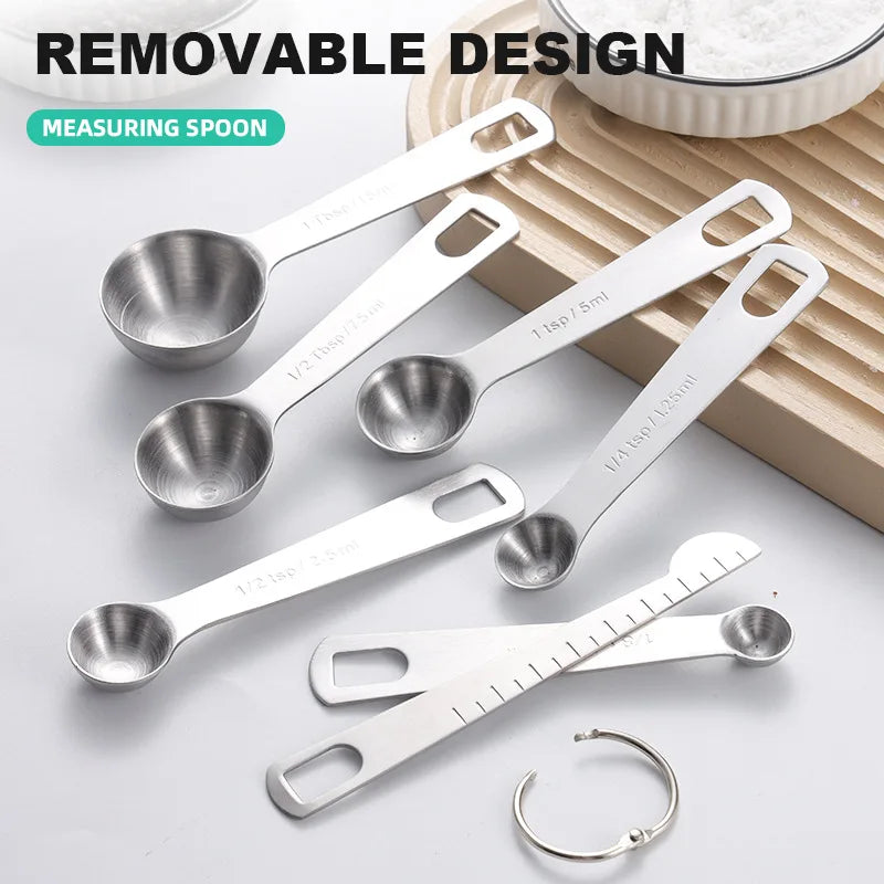 Stainless Steel Measuring Spoon Set – Precision Kitchen Measuring Tools for Coffee, Baking & Cooking