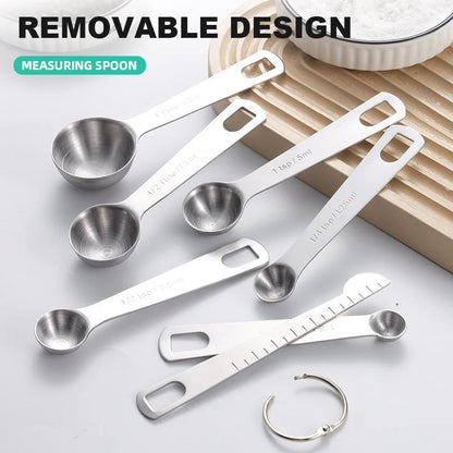 Stainless Steel Measuring Spoon Set – Precision Kitchen Measuring Tools for Coffee, Baking & Cooking