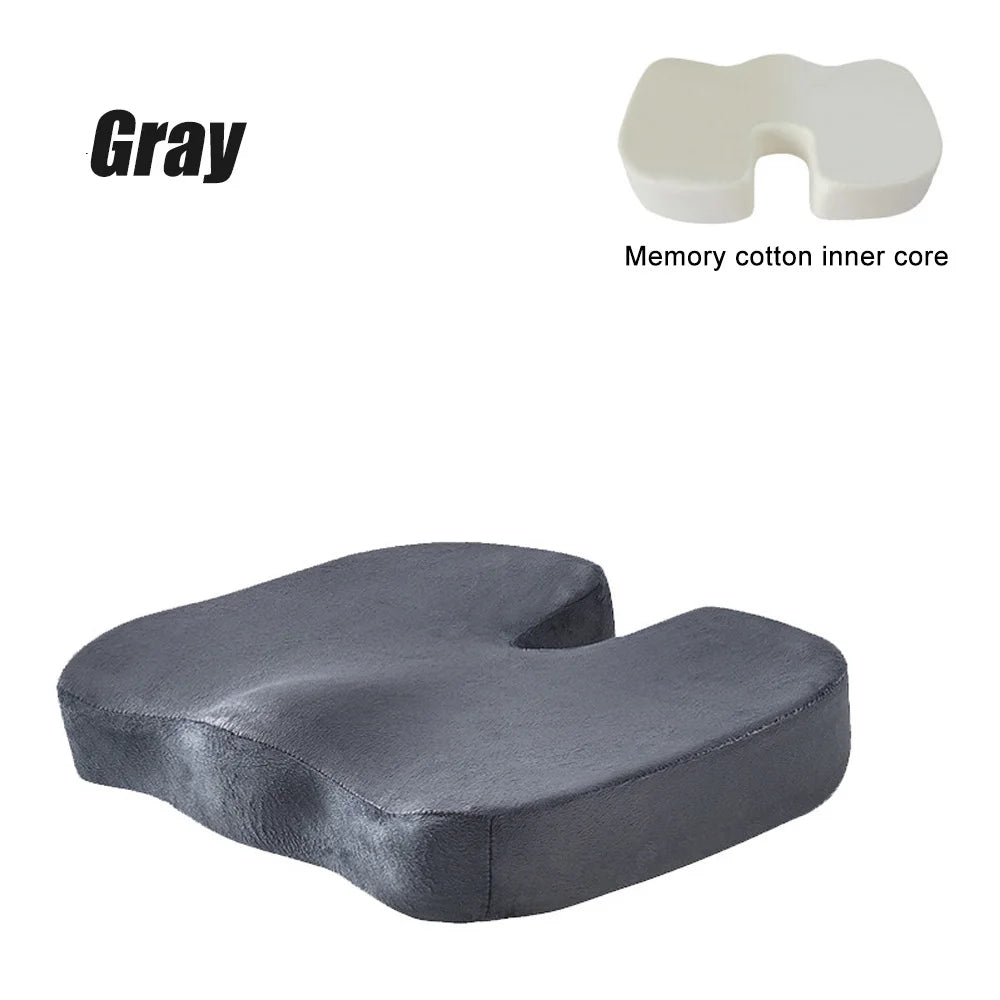 Memory Foam Seat Cushion – U-Shaped Orthopedic Pillow for Car, Office & Travel Comfort