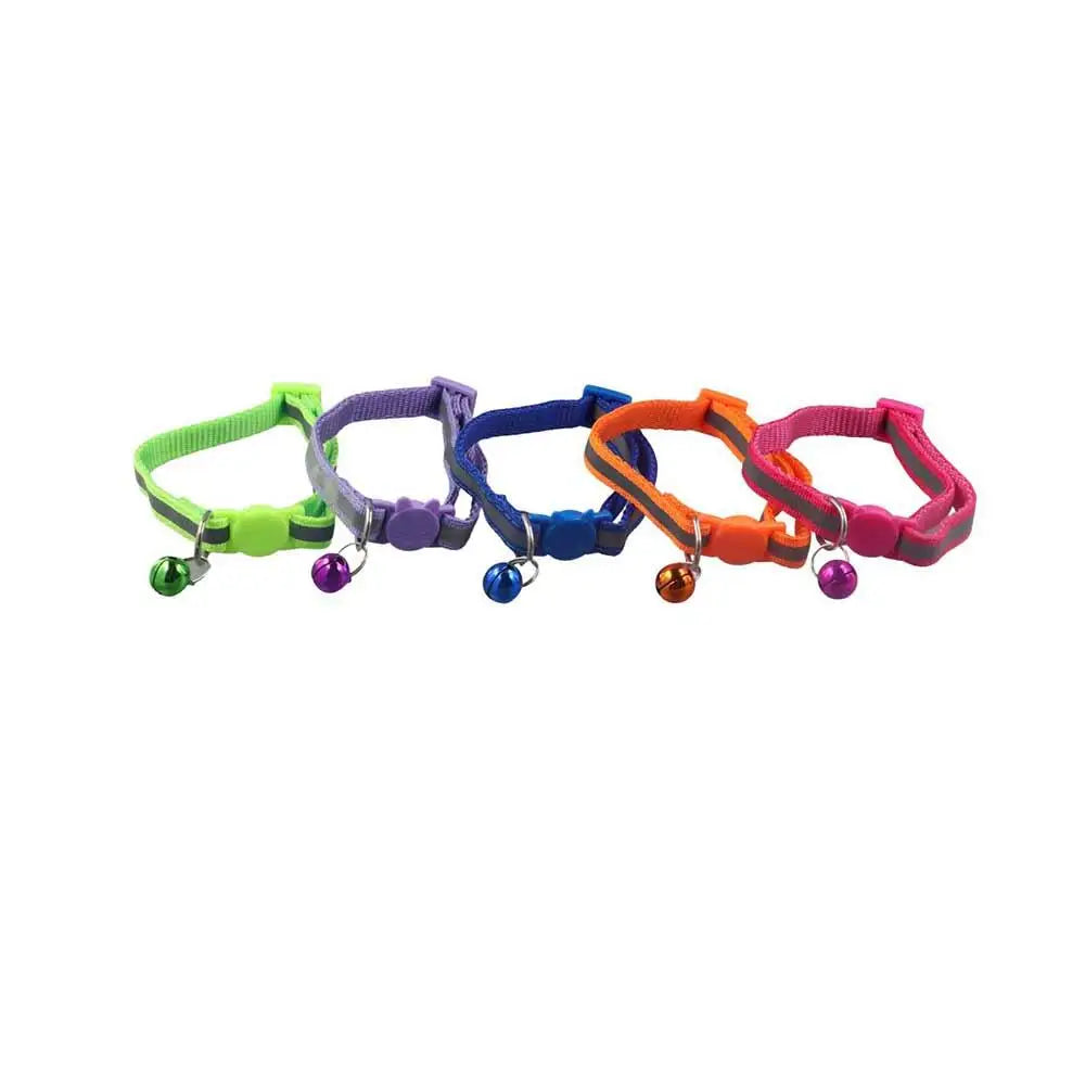 Cute Reflective Cat Collar – Adjustable Bell Collar with Stylish Cat Pattern Design