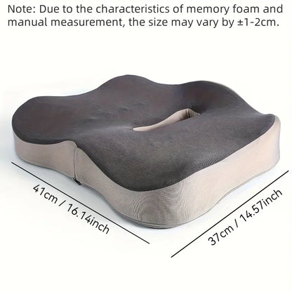 Ergonomic Memory Foam Seat Cushion – Posture Support Pillow for Office Chairs & Car Seats
