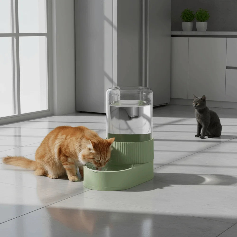 Automatic Pet Feeder & Water Dispenser – Large Capacity Gravity Food Bowl with Spill-Proof Design