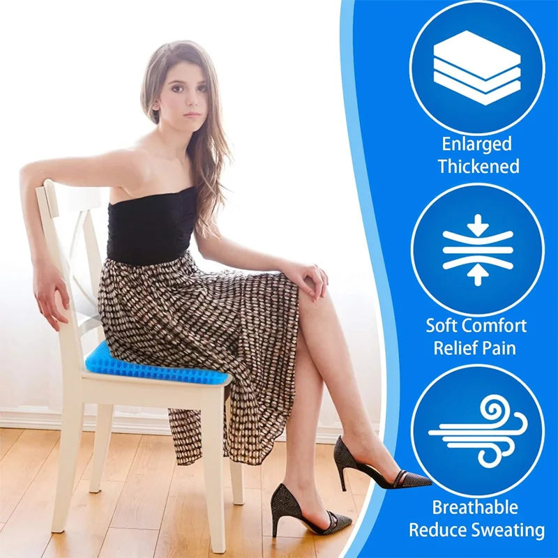 Cooling Gel Seat Cushion – Breathable Honeycomb Support Pad for Car, Office & Home Chairs