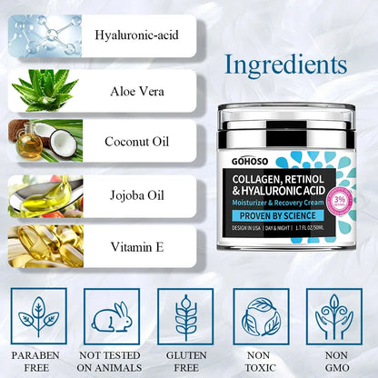 GOHOSO Advanced Anti-Aging Collagen, Retinol & Hyaluronic Acid Face Cream
