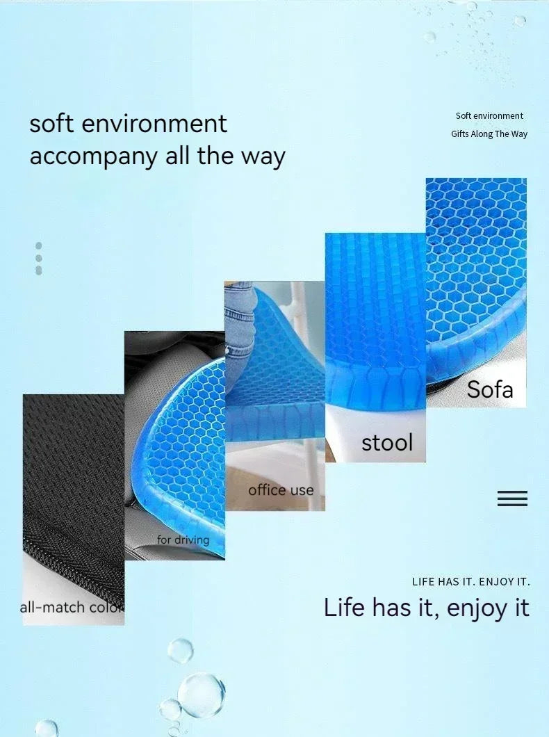 Cooling Gel Seat Cushion – Breathable Honeycomb Support Pad for Car, Office & Home Chairs