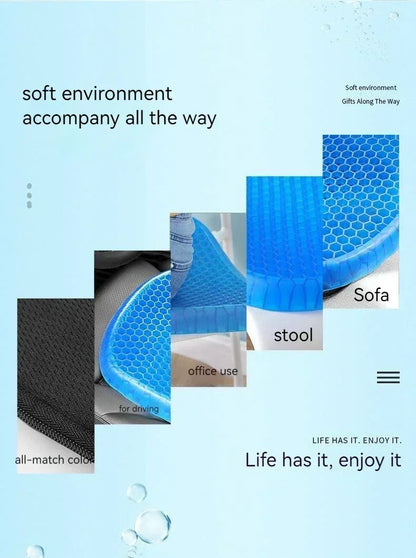 Cooling Gel Seat Cushion – Breathable Honeycomb Support Pad for Car, Office & Home Chairs