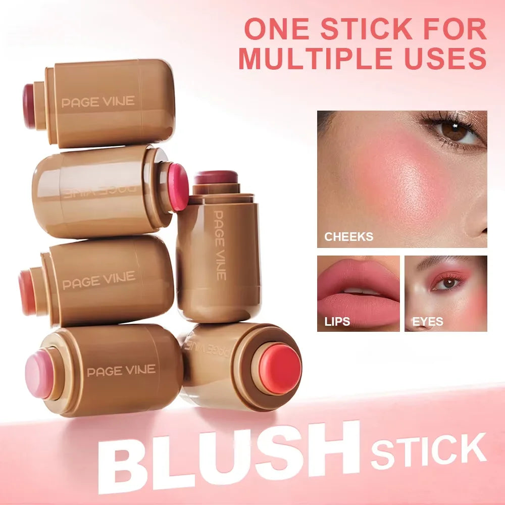 Pocket Matte Blush Stick – Long-Lasting Lip & Cheek Tint Natural Nude Finish